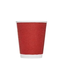 Гофрований стакан червоний (горизонтальна гофра) 340 мл (артикул: 062100014) купити в розділі «Паперові гофровані стаканчики».